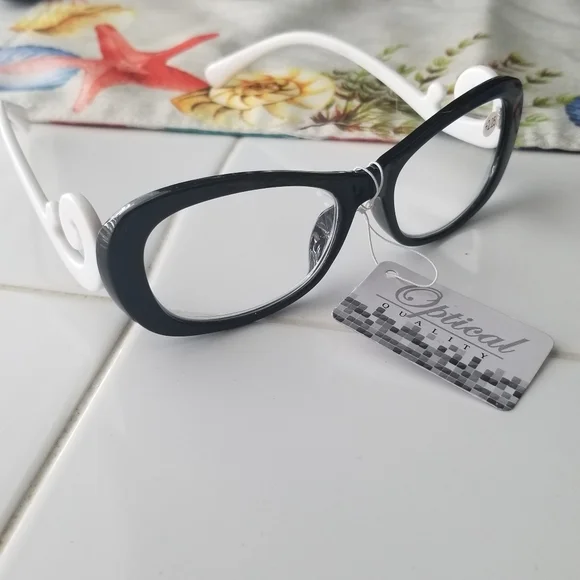 Luxury Arm Baroque Optical 2.25 Eyewear White and Black Trendy Chic New - Picture 2 of 5